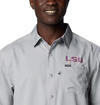 Columbia LSU Tigers PFG Slack Tide Omni-Shade Button-Up Camp Shirt
