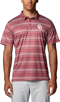 Columbia Oklahoma Sooners PFG Super Terminal Tackle Omni-Shade Stripe Polo