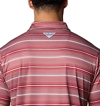 Columbia Oklahoma Sooners PFG Super Terminal Tackle Omni-Shade Stripe Polo