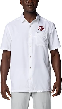 Columbia Texas AM Aggies PFG Slack Tide Omni-Shade Button-Up Camp Shirt