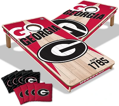 YouTheFan Georgia Bulldogs 2 ft x 4 ft Solid Wood Cornhole Set