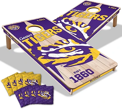 YouTheFan LSU Tigers 2 ft x 4 ft Solid Wood Cornhole Set