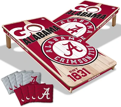 YouTheFan Alabama Crimson Tide 2 ft x 4 ft Solid Wood Cornhole Set