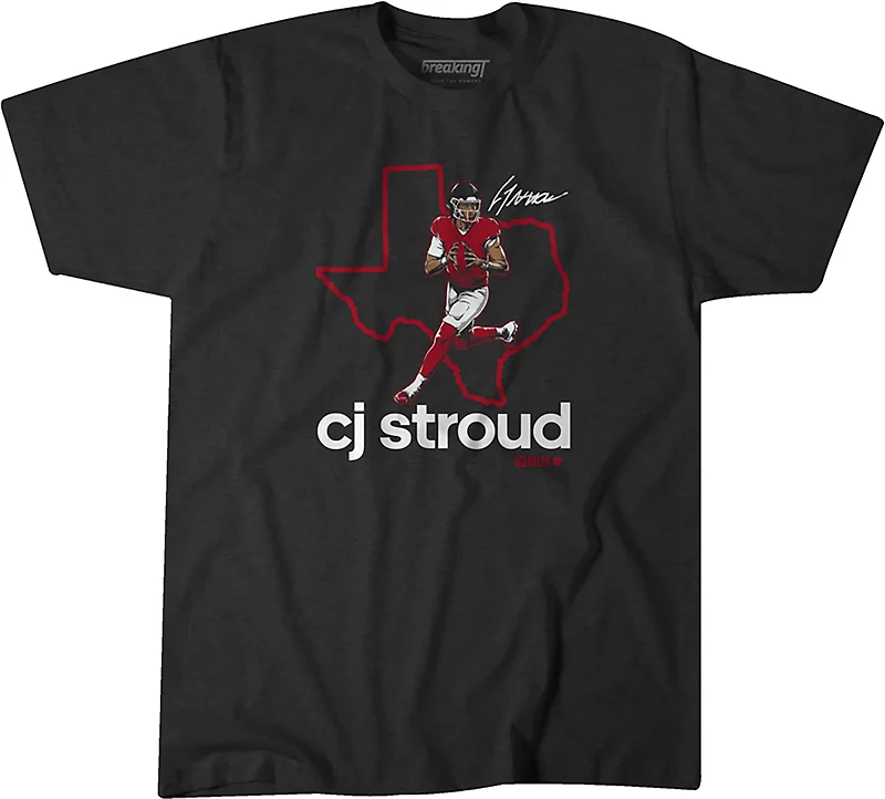 BreakingT Men's Houston Texans C.J. Stroud State Outline T-shirt