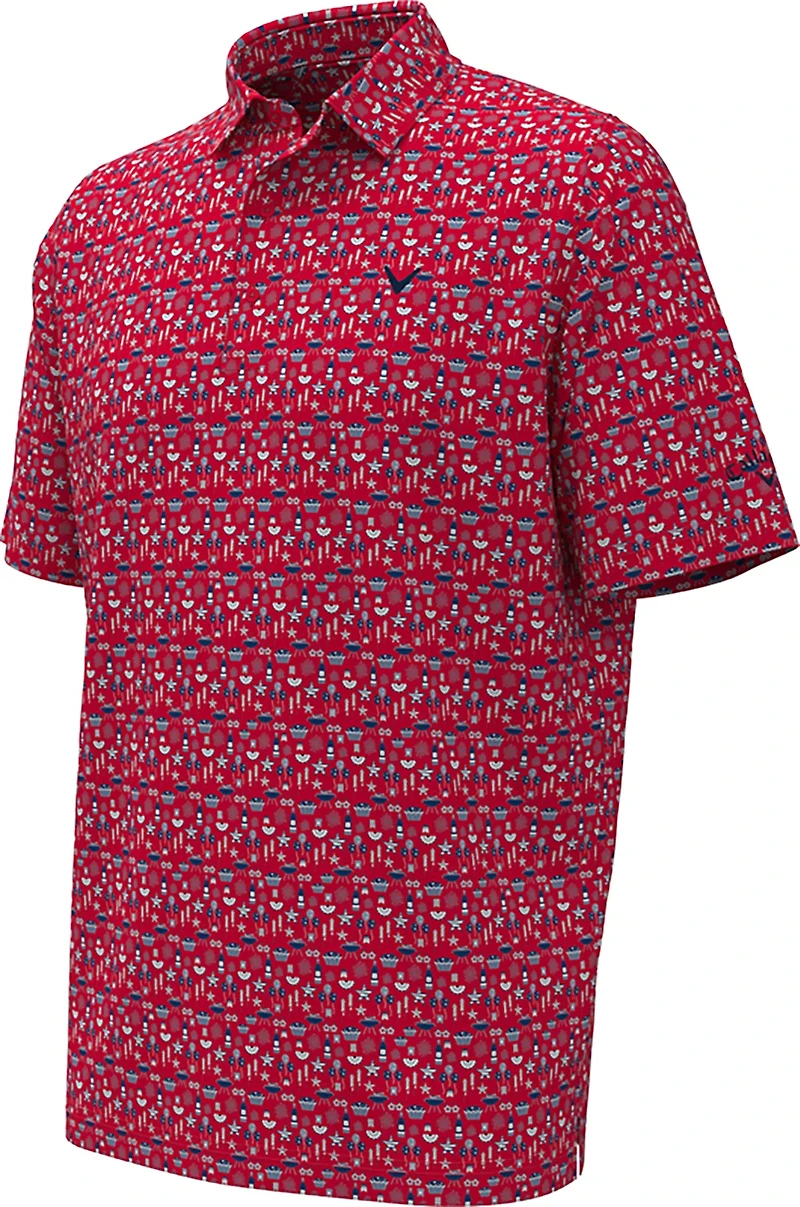 Callaway Golf Men's Americana Print Short Sleeve Polo Shirt