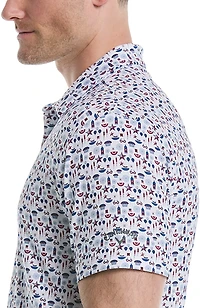 Callaway Golf Men's Americana Print Short Sleeve Polo Shirt
