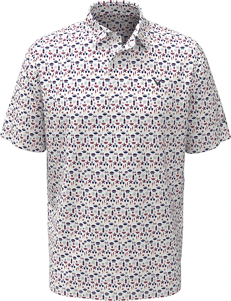 Callaway Golf Boys' Americana Printed Short Sleeve Polo Shirt