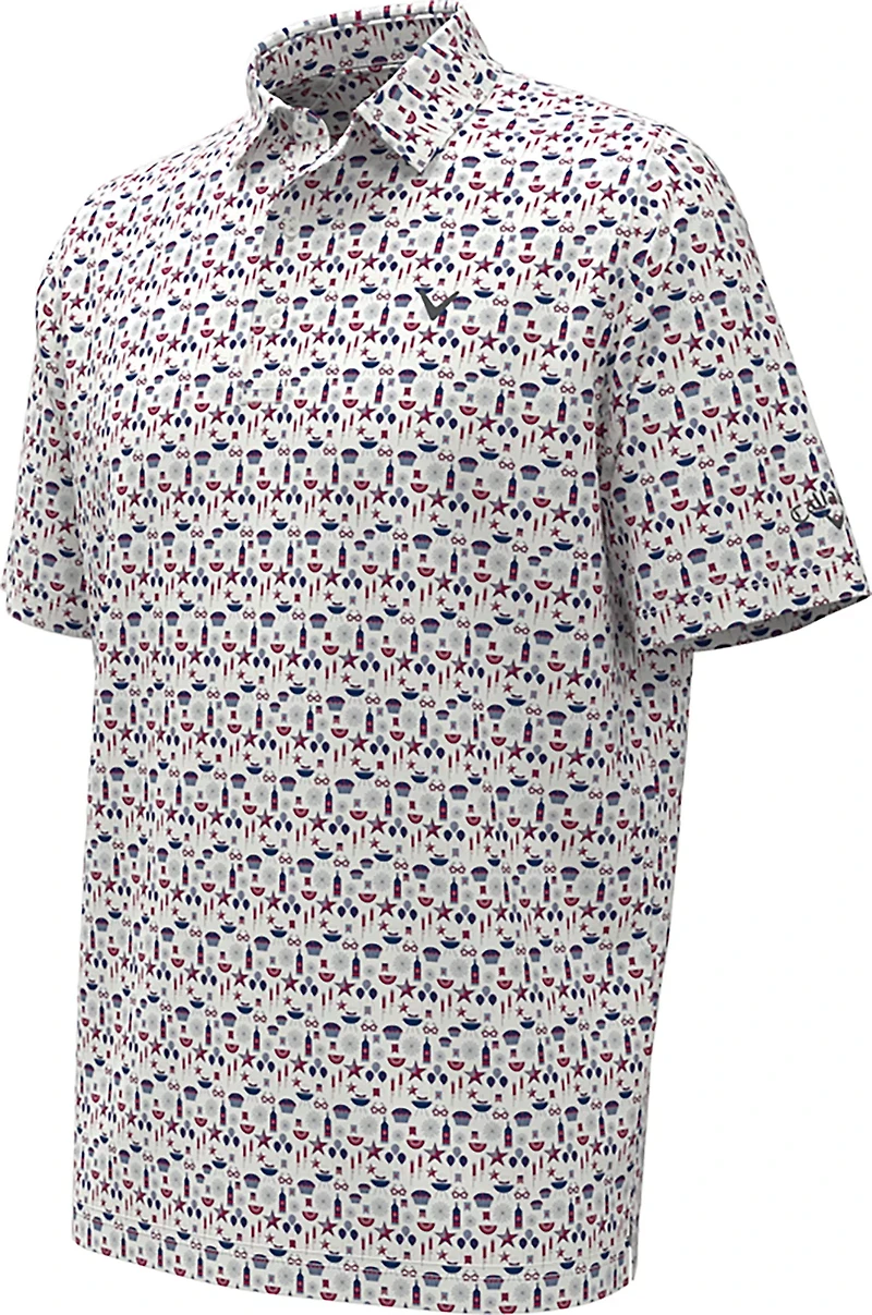 Callaway Golf Boys' Americana Printed Short Sleeve Polo Shirt