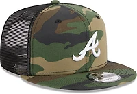 New Era Adults' Braves Evergreen Camo 9FIFTY Trucker Cap