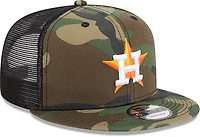 New Era Adults' Astros Evergreen Camo 9FIFTY Trucker Cap