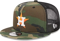 New Era Adults' Astros Evergreen Camo 9FIFTY Trucker Cap