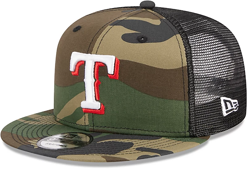 New Era Adults' Rangers Evergreen Camo 9FIFTY Trucker Cap