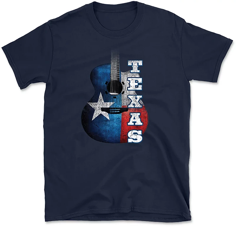 State Life Men's Short Sleeve Texas Guitar T-shirt