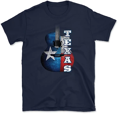 State Life Men's Short Sleeve Texas Guitar T-shirt