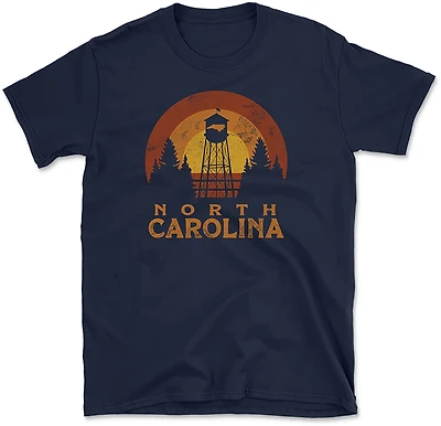 State Life Men's North Carolina Retro Tower Short Sleeve T-shirt