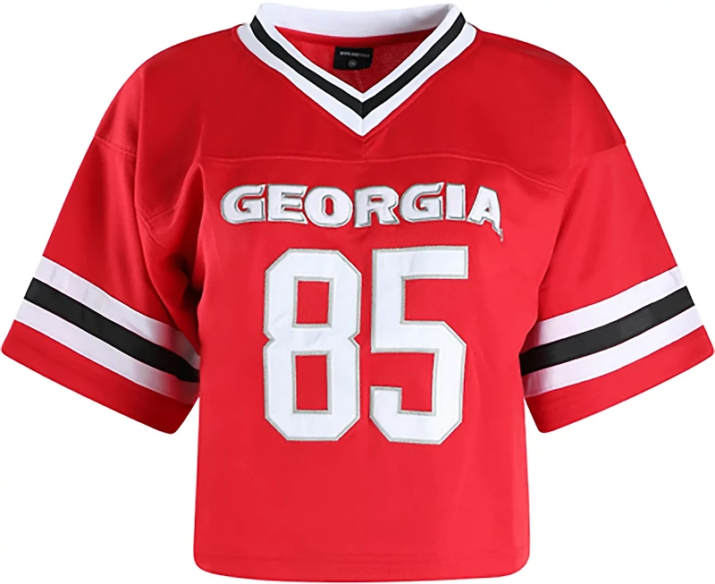Hype and Vice Women's University of Georgia Cropped Football Jersey