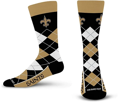 For Bare Feet Adults' New Orleans Saints Argyle Remix Trouser Socks