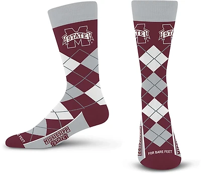 For Bare Feet Adults' Mississippi State Bulldogs Argyle Remix Trouser Socks