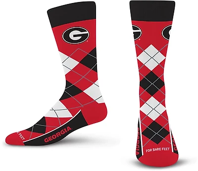 For Bare Feet Adults' Georgia Bulldogs Argyle Remix Trouser Socks