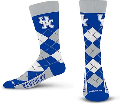 For Bare Feet Adults' Kentucky Wildcats Argyle Remix Trouser Socks