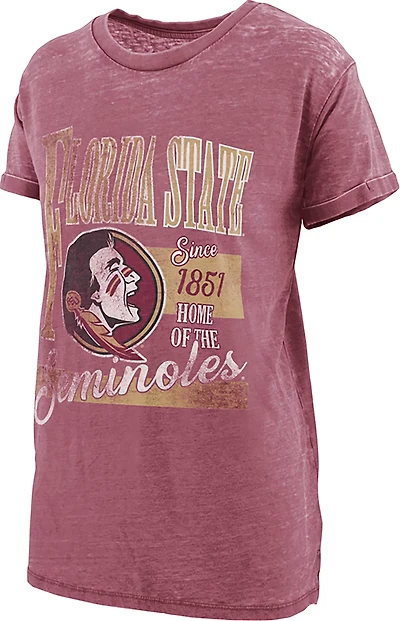 Pressbox Women's Florida State University Vintage Stephen Boyfriend Graphic T-shirt