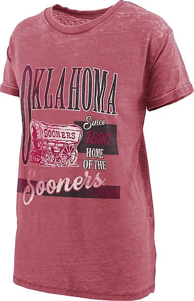 Pressbox Women's Oklahoma Sooners Vintage Stephen Boyfriend T-shirt
