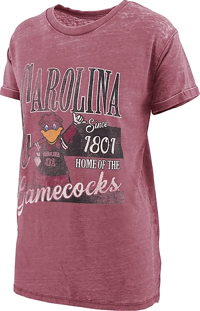 Pressbox Women's South Carolina Gamecocks Vintage Stephen Boyfriend T-shirt