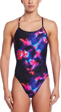 Nike Women's Hydrastrong Multiprint Cutout Swimsuit