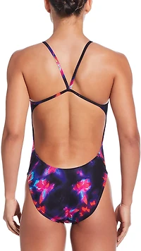 Nike Women's Hydrastrong Multiprint Cutout Swimsuit