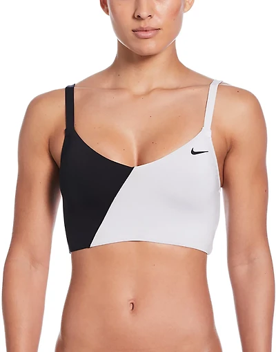 Nike Women's Color Block V-Neck Midkini Swim Top