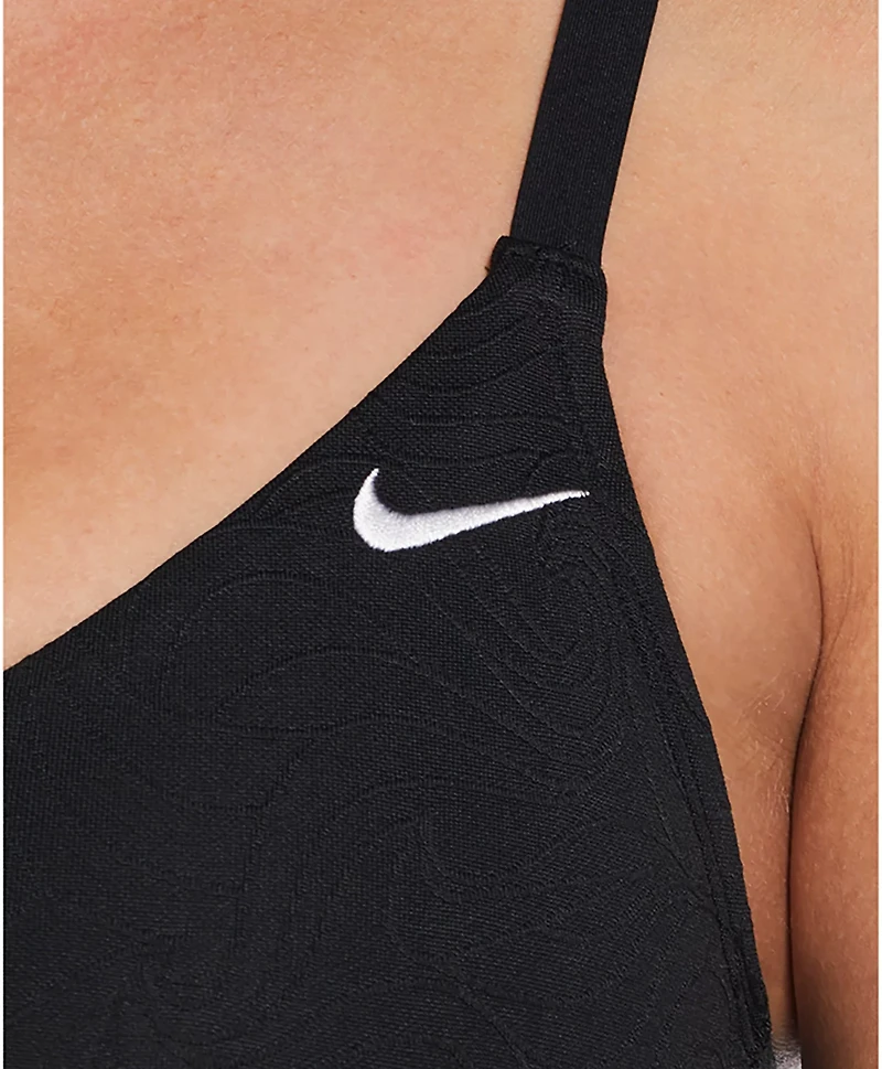 Nike Women's Effortless Line Wave Jacquard V-neck Midkini Swim Top