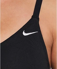 Nike Women's Effortless Line Wave Jacquard V-neck Midkini Swim Top