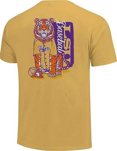 Image One Men's LSU Tigers Vintage Ballgame Tiger DS Short Sleeve T-shirt