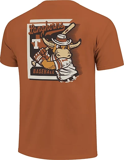 Image One Men's Texas Longhorns Baseball Card Mascot Short Sleeve T-shirt