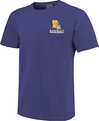 Image One Men's LSU Tigers Baseball Card Mascot Short Sleeve T-shirt