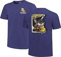 Image One Men's LSU Tigers Baseball Card Mascot Short Sleeve T-shirt