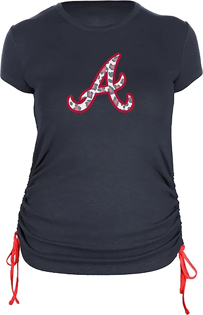New Era Women's Braves Ruched Side T-shirt
