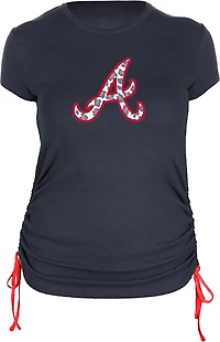New Era Women's Braves Ruched Side T-shirt