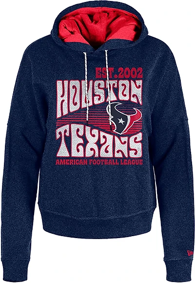 New Era Women's Texans Boxy Pullover Fleece Hoodie