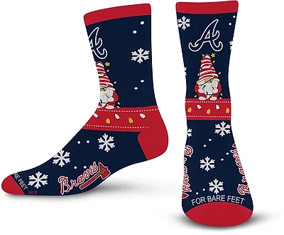 For Bare Feet Atlanta Braves Sweater Gnome Crew Socks