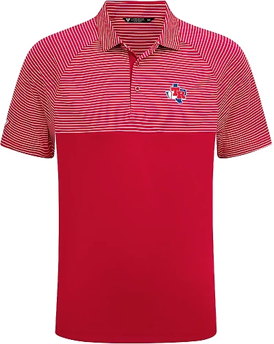 Levelwear Men's Texas Rangers Classic Stripes 3D Patch Short Sleeve Polo Shirt