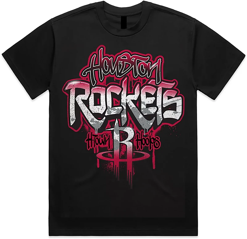 The Wild Collective Men's Houston Rockets Graffiti Band T-shirt