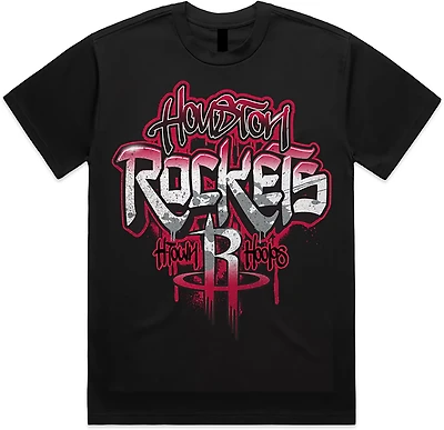 The Wild Collective Men's Houston Rockets Graffiti Band T-shirt