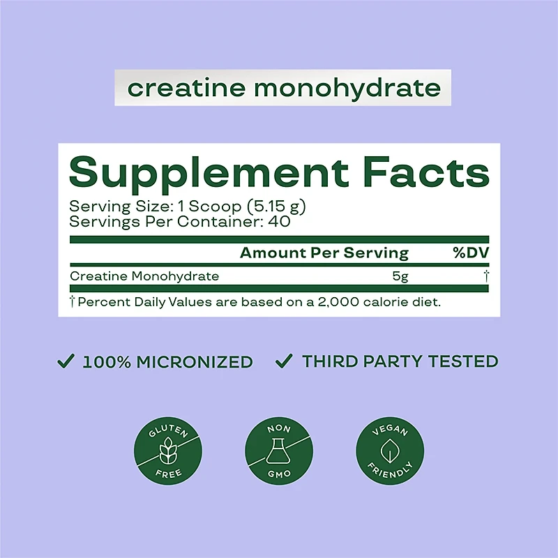 Bloom Nutrition Unflavored 7.3 oz Creatine Monohydrate