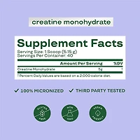 Bloom Nutrition Unflavored 7.3 oz Creatine Monohydrate