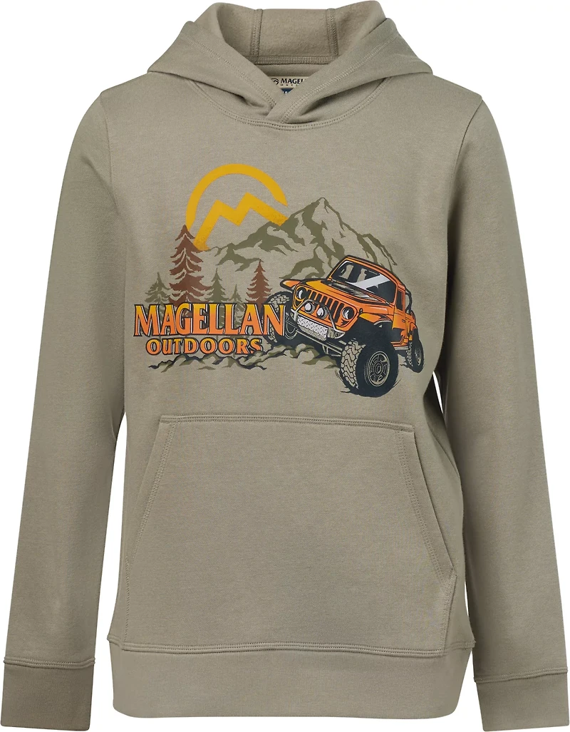 Magellan Outdoors Boys' Mountain Truck Fleece Graphic Hoodie