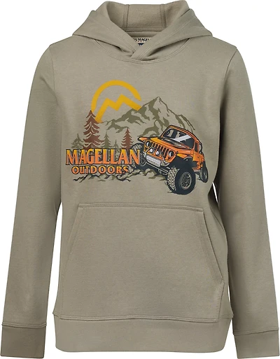 Magellan Outdoors Boys' Mountain Truck Fleece Graphic Hoodie