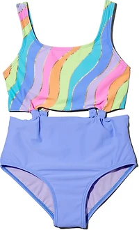 O'Rageous Girls' Groovy Glimmer One Piece Swimsuit