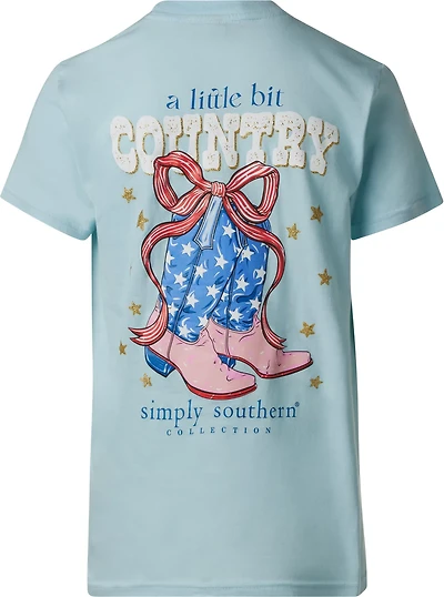 Simply Southern Girls' Country Boots Ice Tee
