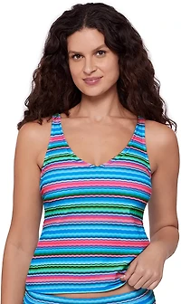 Eco Beach Women's Strappy V-Neck Tankini Swim Top